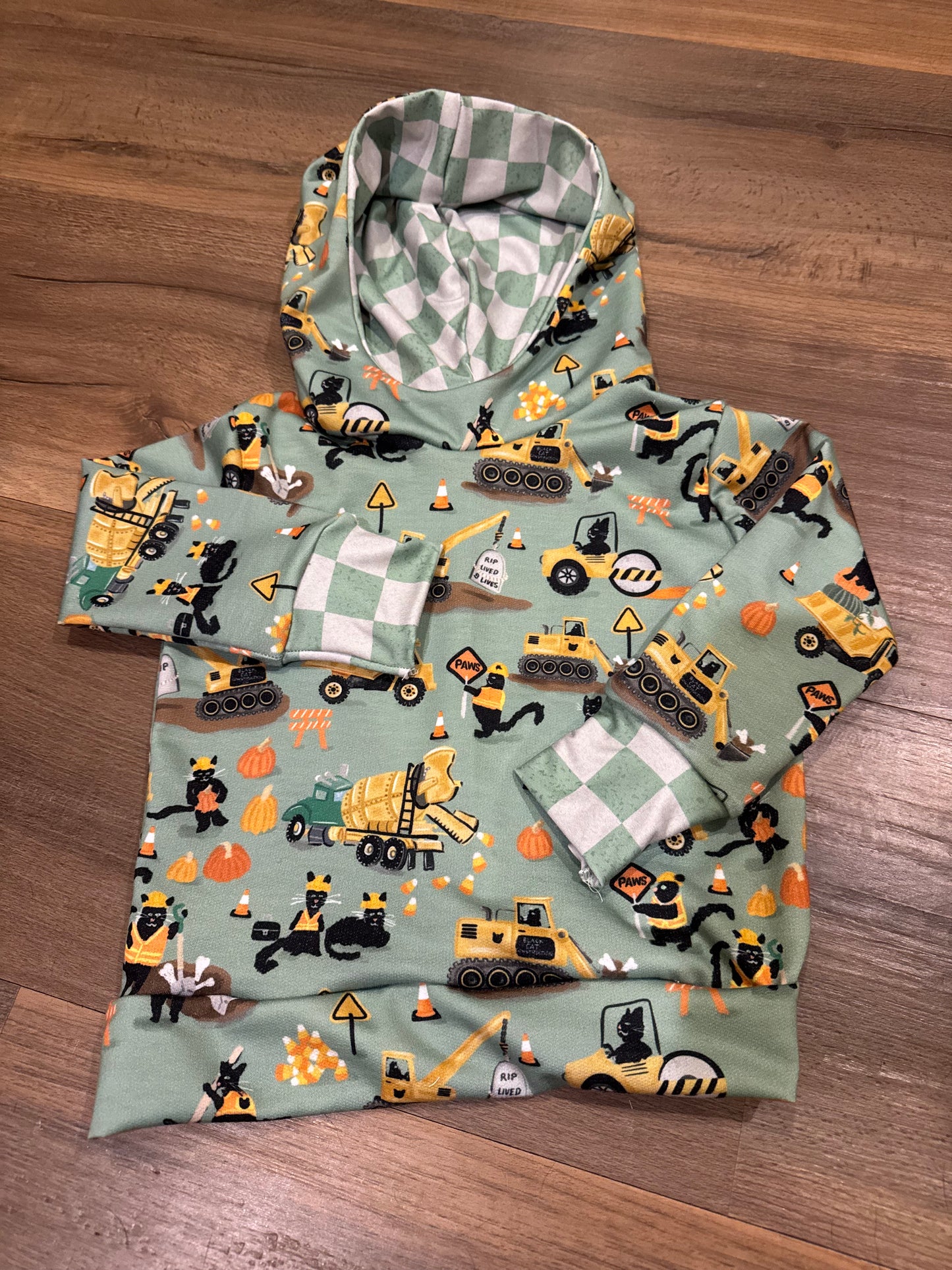 Boys Cat Construction Long Sleeve/Hoodie